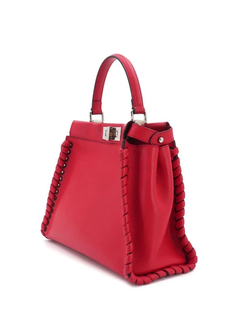 Fendi Peekaboo Shoulder Bag Leather Red Selleria